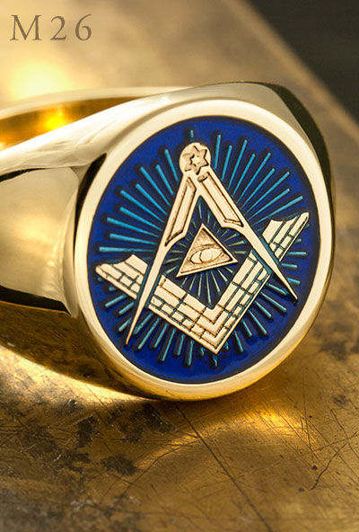 M26 Eye of Providence Signet ring eye blue enamel