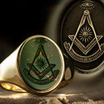 Past Master Masonic Bloodstone Signet Ring