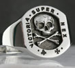 Skull & Monogram Signet Ring