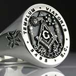 Elevated Engraved Example: Masonic M3 Ring