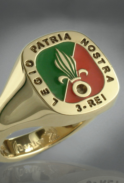 French Foreign Legion Signet Ring Enamelled - We worked with the client to achieve this design