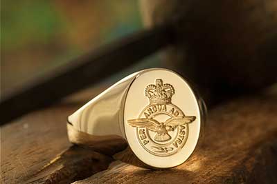 Royal Airforce badge engraved signet