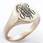 Deep for Show Engraved Monogram Signet Ring