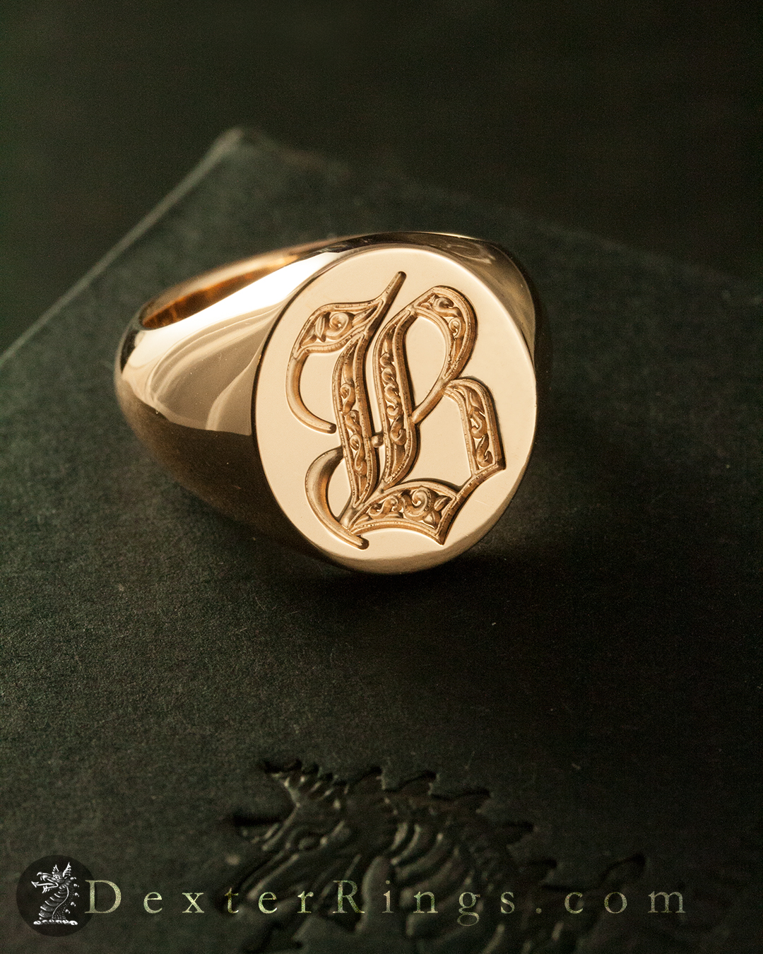 Buy Large Oval Signet Ring With Engraved Personalized Initials in