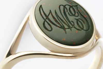 Monogramed 'Elegance' Style Signet Ring