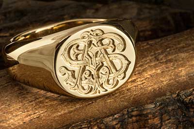 monogram signet ring