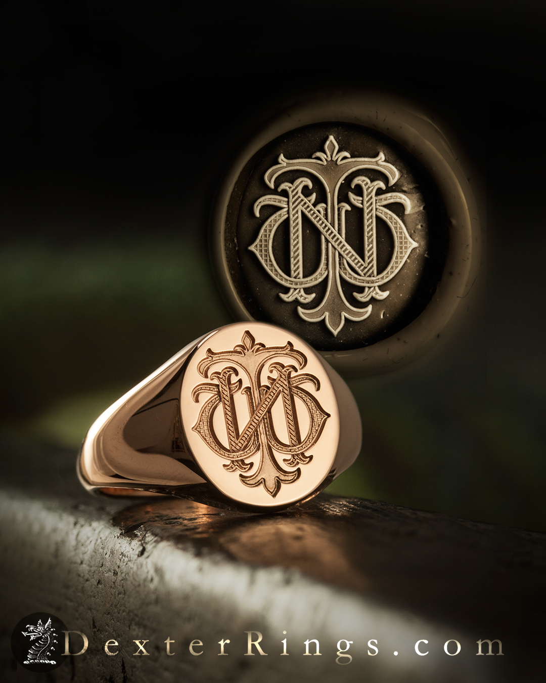 Mens signet ring initials sales