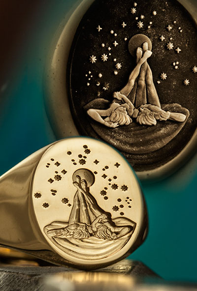 couple looking at stars seal ring