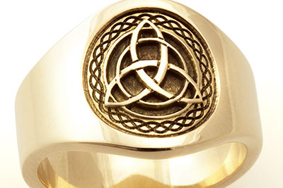 Celtic Knot Trinity Cigar Band Ring