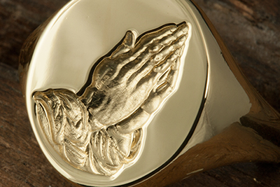 Hands Clasped in Prayer Signet Ring