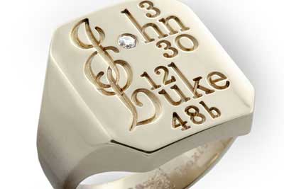 Holy Scripture Gold Signet Ring