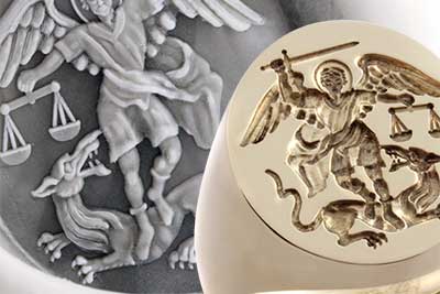 Signet Ring Engraved with Saint Michael the Archangel