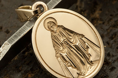 Custom Bespoke Pendant Engraved With Virgin Mary - Miraculous Medal Our Lady of Graces