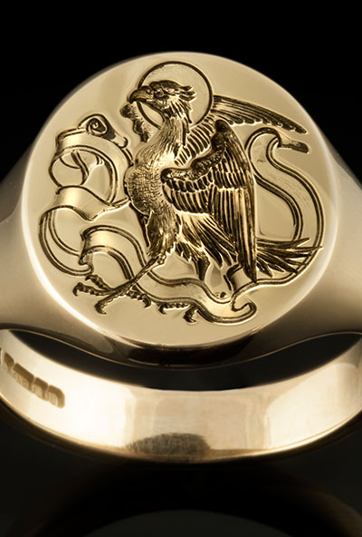 Signet Ring Engraved with Four Evangelists Eagle St. John