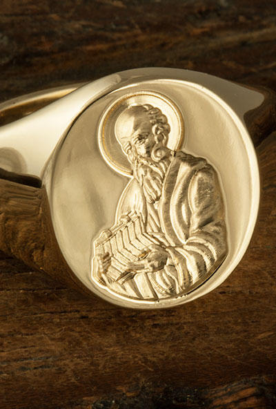 Saint John the Evangelist Engarved Signet Ring Portrait
