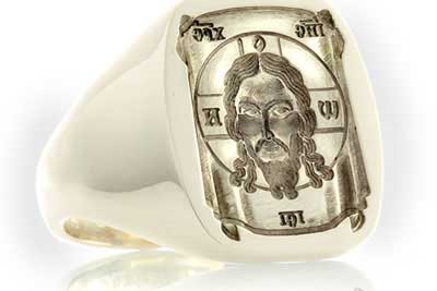Turin Shroud Gold Signet Ring