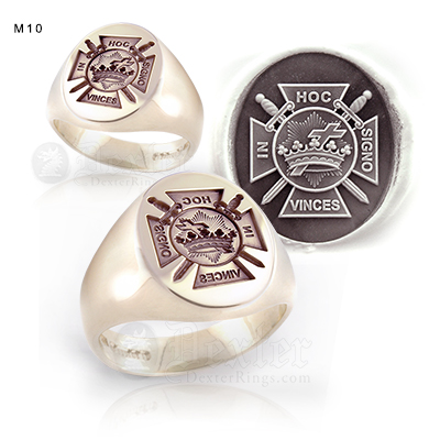 Knights Templar Emblem (In Hoc Signo Vinces) Signet Ring