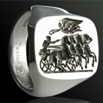 Seal Engraving on Signet Ring of Nike Goddess Victory