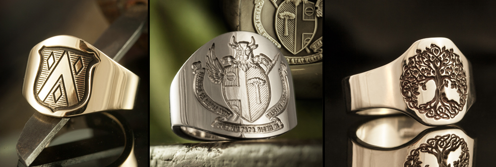 selection of three cigar band rings