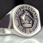 Clan Wallace Ring Elevated Engraved in Titainium