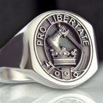 Clan Wallace Ring Elevated Engraved in Titanium