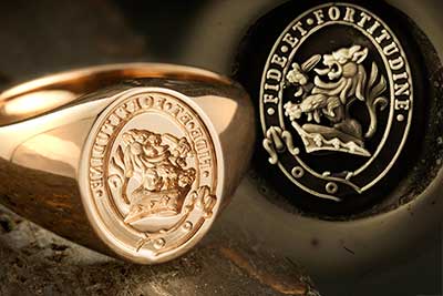 Farquharson Clan Badge Fide Et Fortitudine Seal Ring
