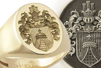 Bespoke Coat of Arms Seal Ring with Your Arms & Crest