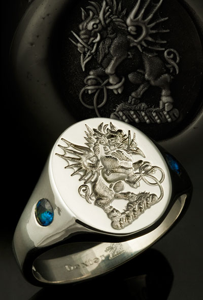 Flying Boar Crest Ring