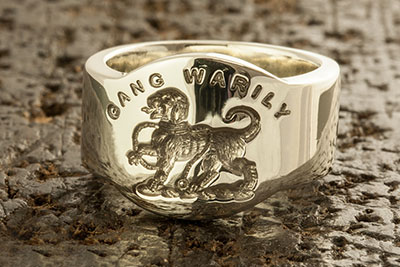 Gang Warily Crest Cigar Band Ring