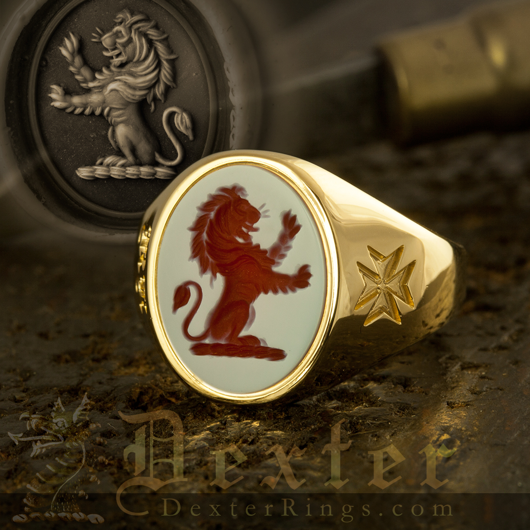 Rings Signet With Crests Engraved