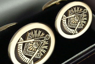 Masonic Past Master Swivel Cufflinks in Box