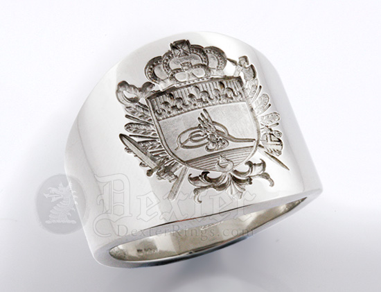 Oops! sBr Size 7 Sterling Silver Monogrammed Cigar Band Dome Ring