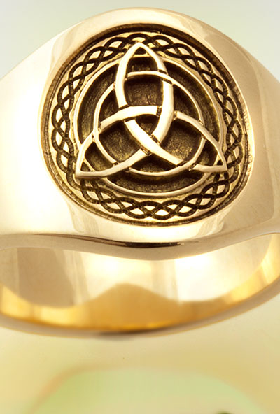 Celtic Knot Trinity Custom Bespoke Cigar Band Ring