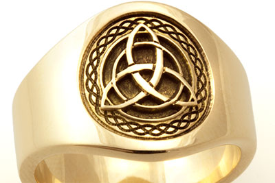 Celtic Knot Trinity Custom Bespoke Cigar Band Ring