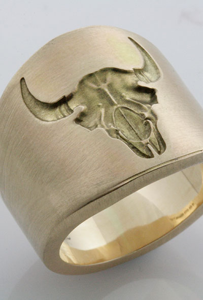 Dead Head Skull Cigar Band Ring