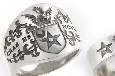 Engraved Platinum Cigar Band Ring - Bespoke Commission for a Wedding