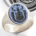 Seal Engraved Sardonyx Stone Ring