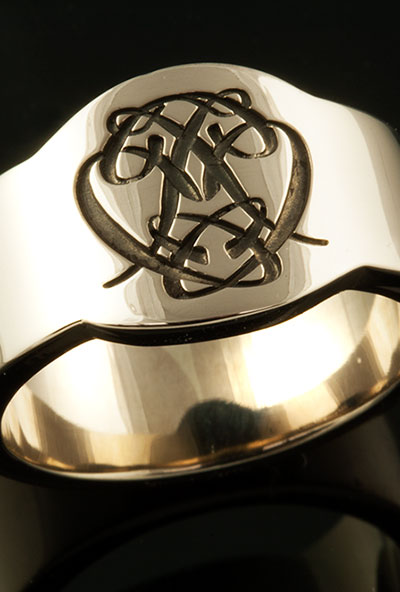 Cigar Band Ring With a Bespoke Cypher Monogram