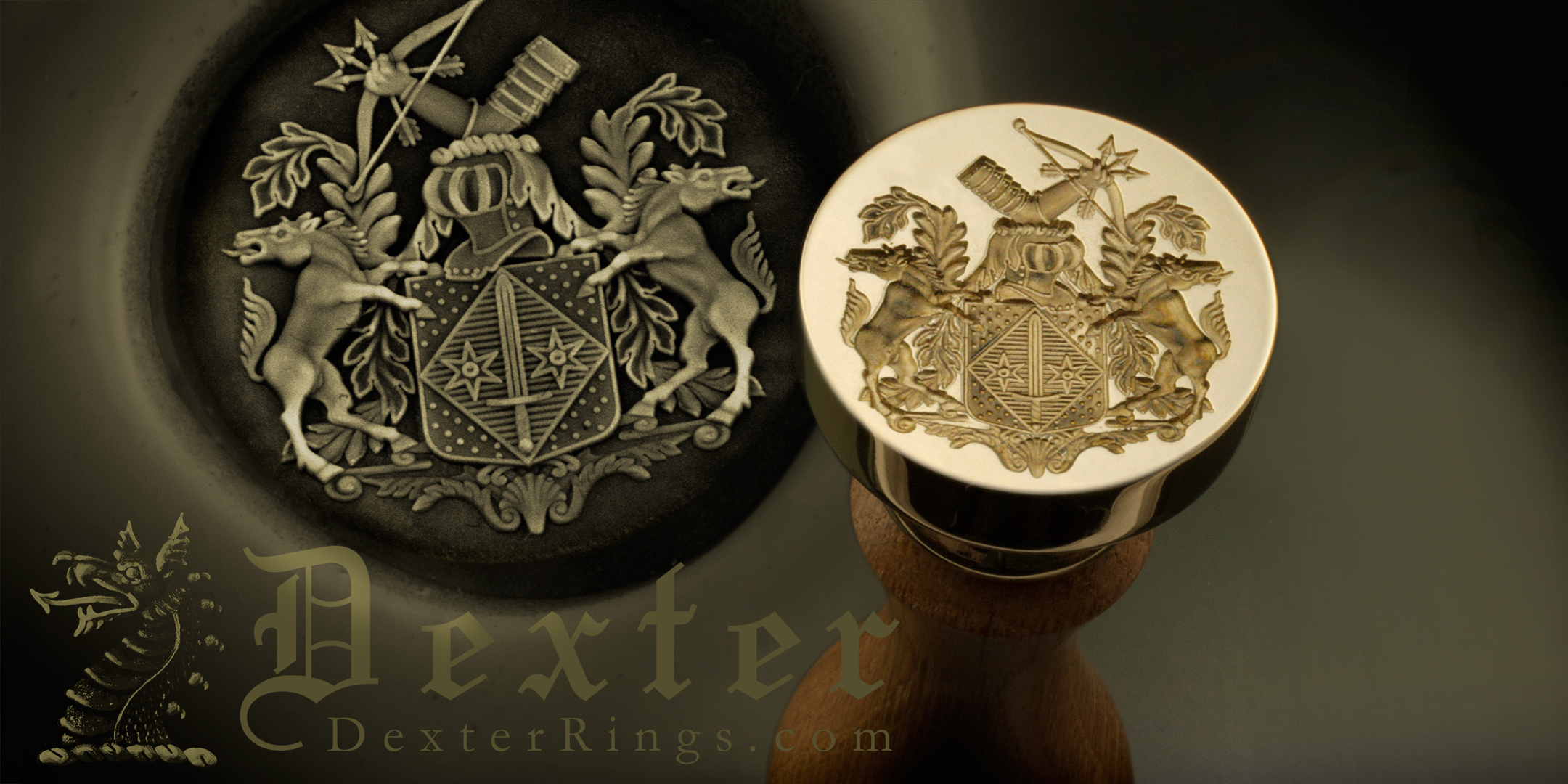 Heraldic Lion Shield Wax Seal Stamp