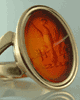 Old broken Cornelian signet ring