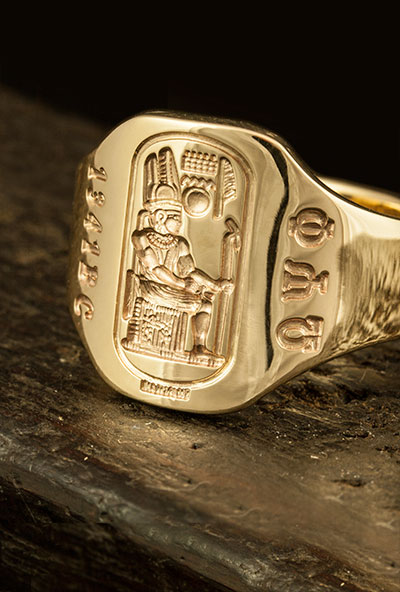 Ring with King Tutankhamun Egyptian Hyroglif