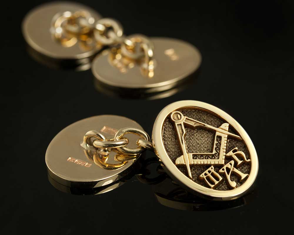 Masonic Compass & Square Engraved Cufflinks