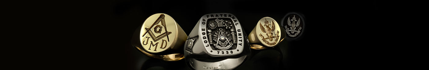 Variety of Masonic Signet Rings