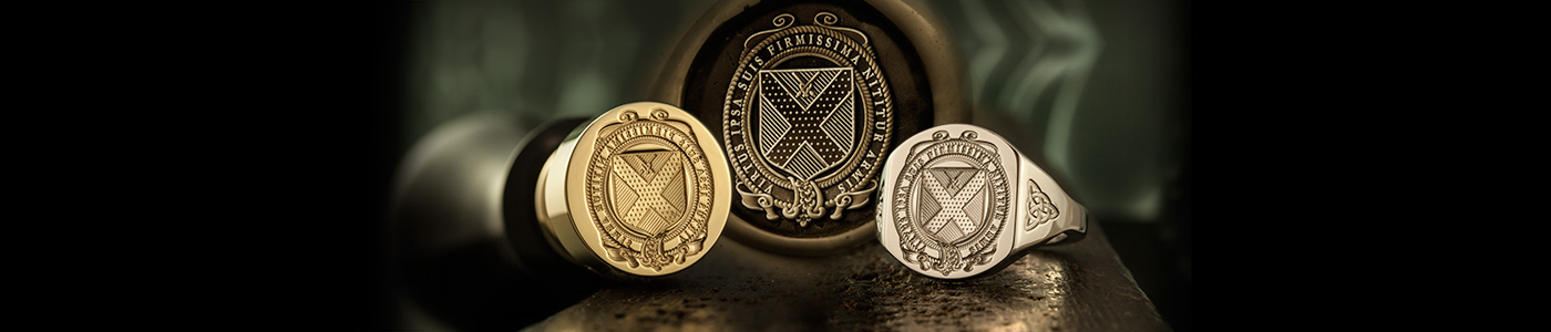 Titanium Signet Ring & Brass Seal