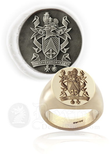 Modern coat of arms seal ring