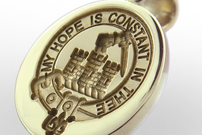 Clan Badge Engraved Gold Pendant
