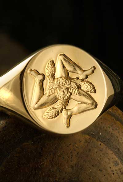 Trinacria of Sicily Signet Ring