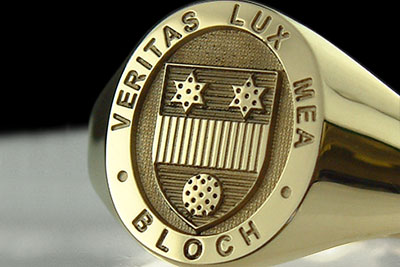 School Motto & Shield Signet Ring