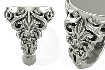 Rococo Sculptural Concept Signet Ring