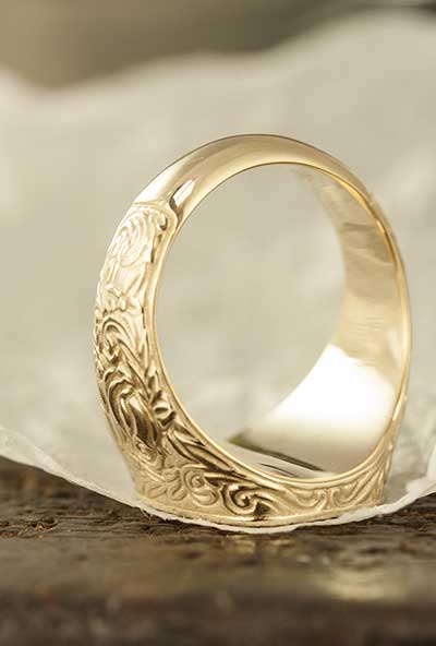 Sculptural rings have a plain back to allow for resizing